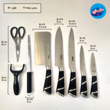 سرویس چاقو آشپزخانه رومانتیک هوم مدل WLD_99F (9 پارچه)