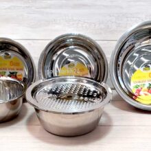 لگن استیل رنده دار Beauty ( 5 عددی )